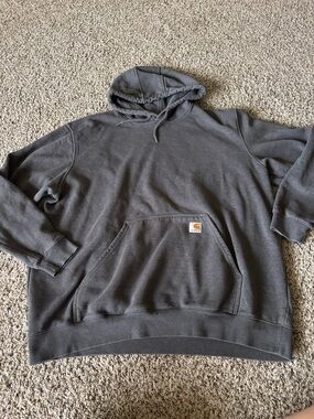 Carhartt Dark Gray Pullover Hoodie with Logo Patch